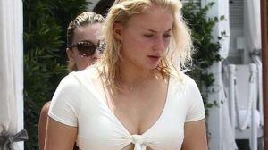Sophie Turner red bikini